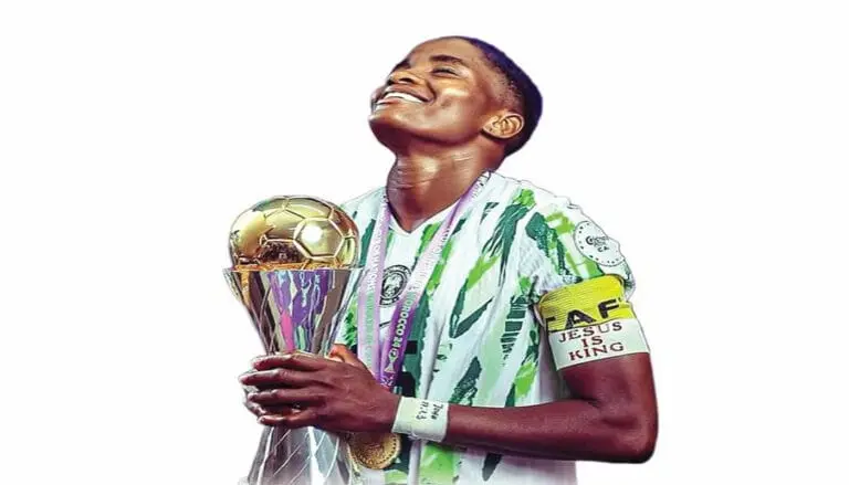 Super Falcons Captain Ajibade Targets First PSG Trophy After Scoring in Semi-Final